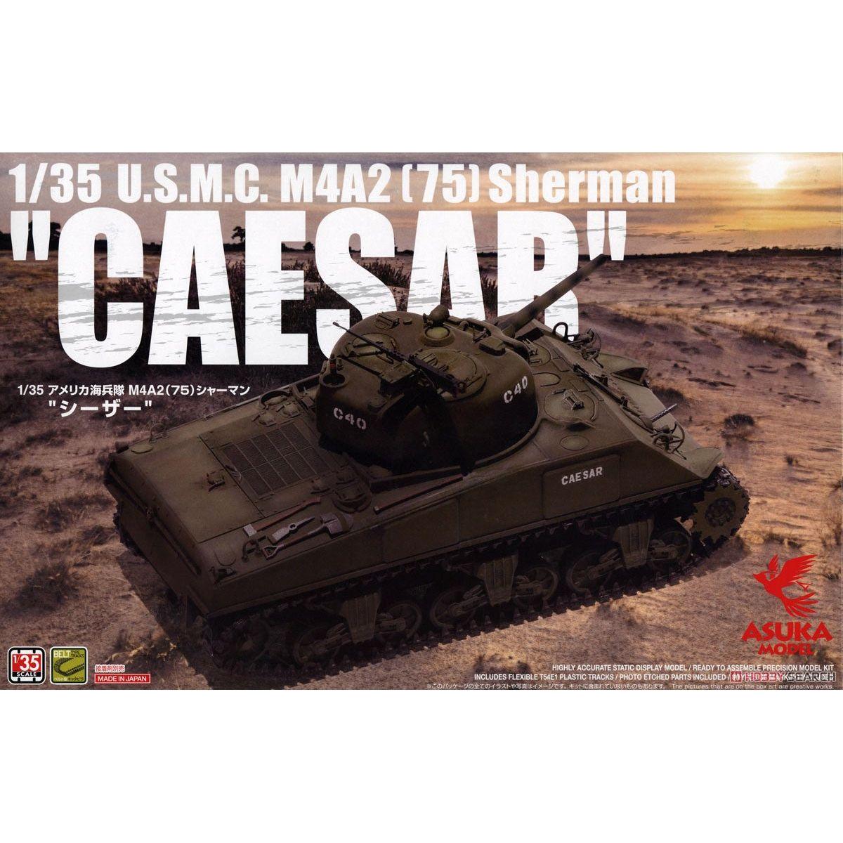 Asuka 1/35 U.S.M.C M4A2 (75) Sherman "CAESAR" Plastic Model Kit