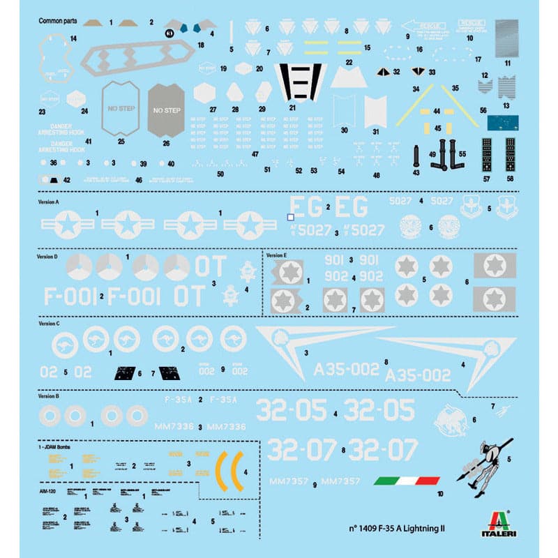 ITALERI 1/72 F-35A Lightning II CTOL Version *Aus Decals*