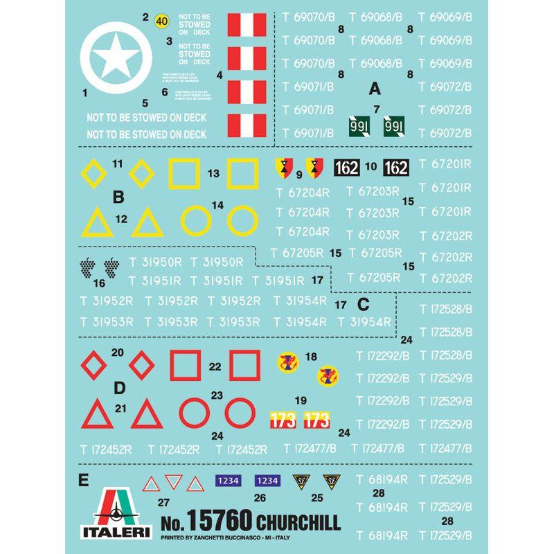 ITALERI 1/56 Churchill Mk.III / IV / Avre / Na75