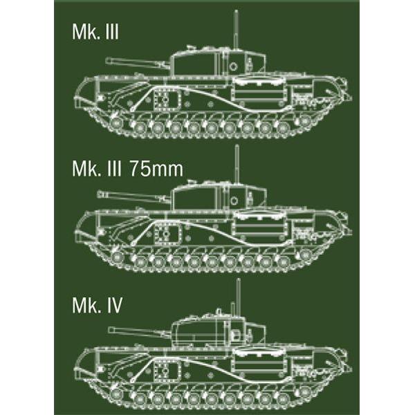 ITALERI 1/56 Churchill Mk.III / IV / Avre / Na75