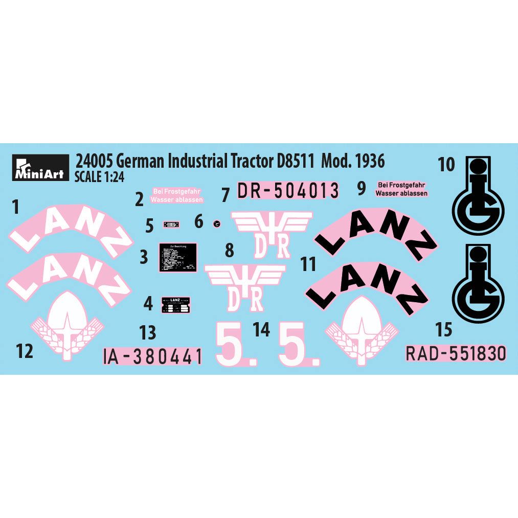 MINIART 1/24 German Industrial Tractor D8511 Mod. 1936