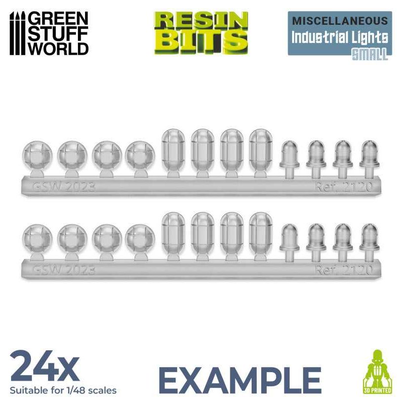 GREEN STUFF WORLD 3D Printed Set - Industrial Lights - Small