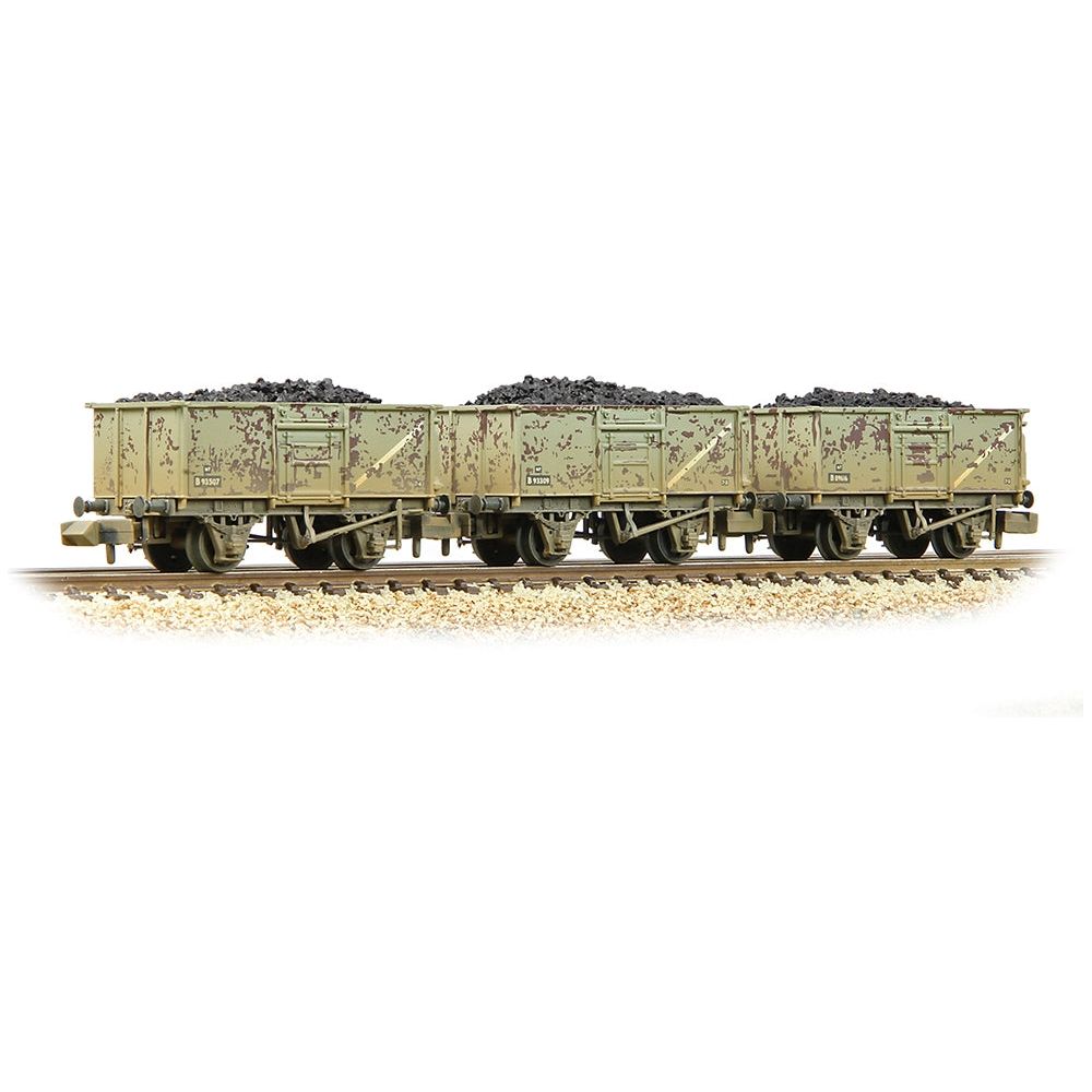 GRAHAM FARISH N B89616 16T Steel Mineral with Top Flap Doors 3-Wagon Pack BR Grey [WL] [W]