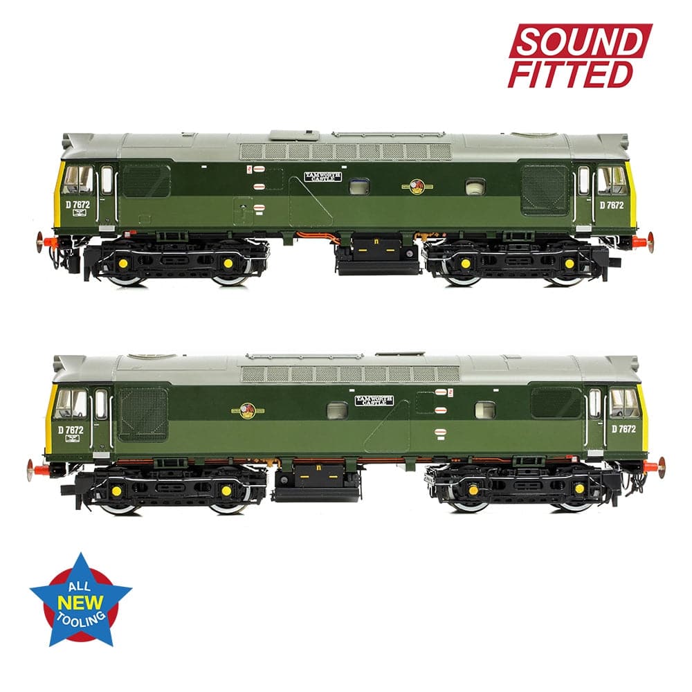 BRANCHLINE Class 25/3 D7672 'Tamworth Castle' BR Two-Tone Green (Full Yell. Ends)