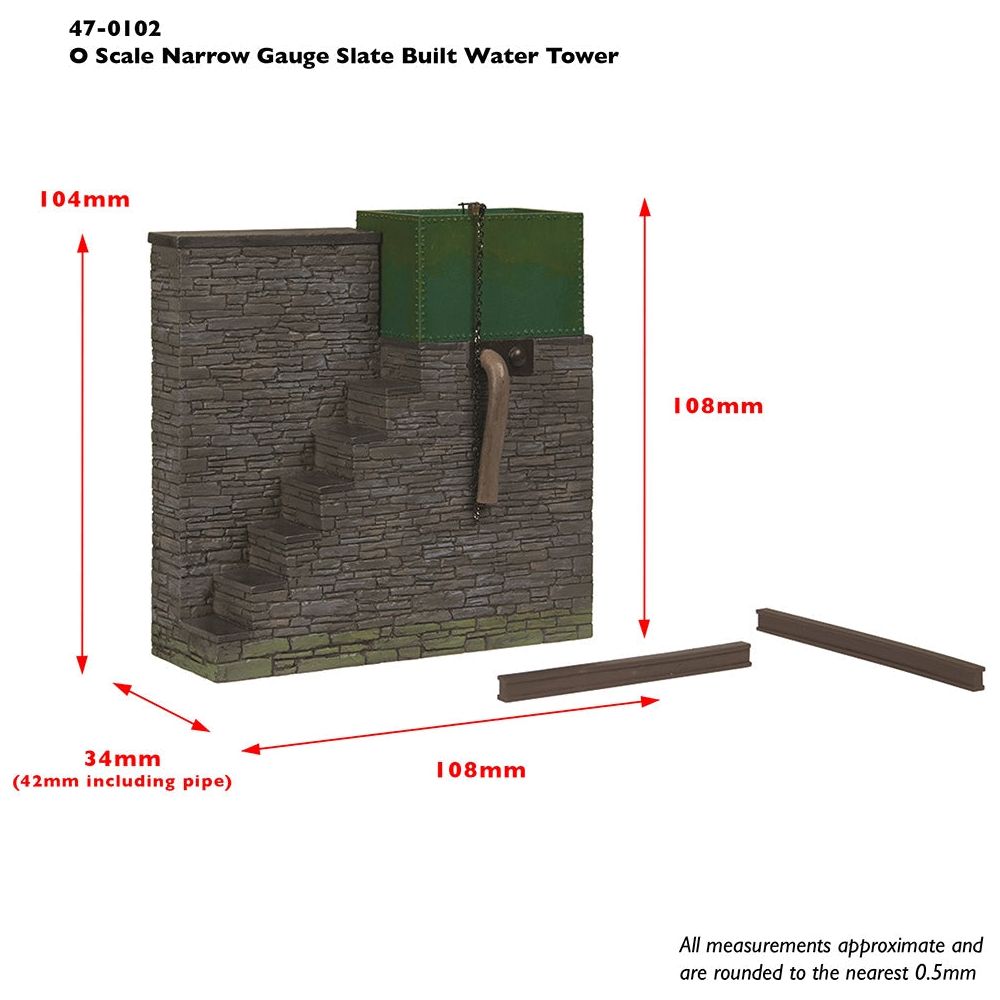 SCENECRAFT Narrow Gauge (NG7) Slate Built Water Tower