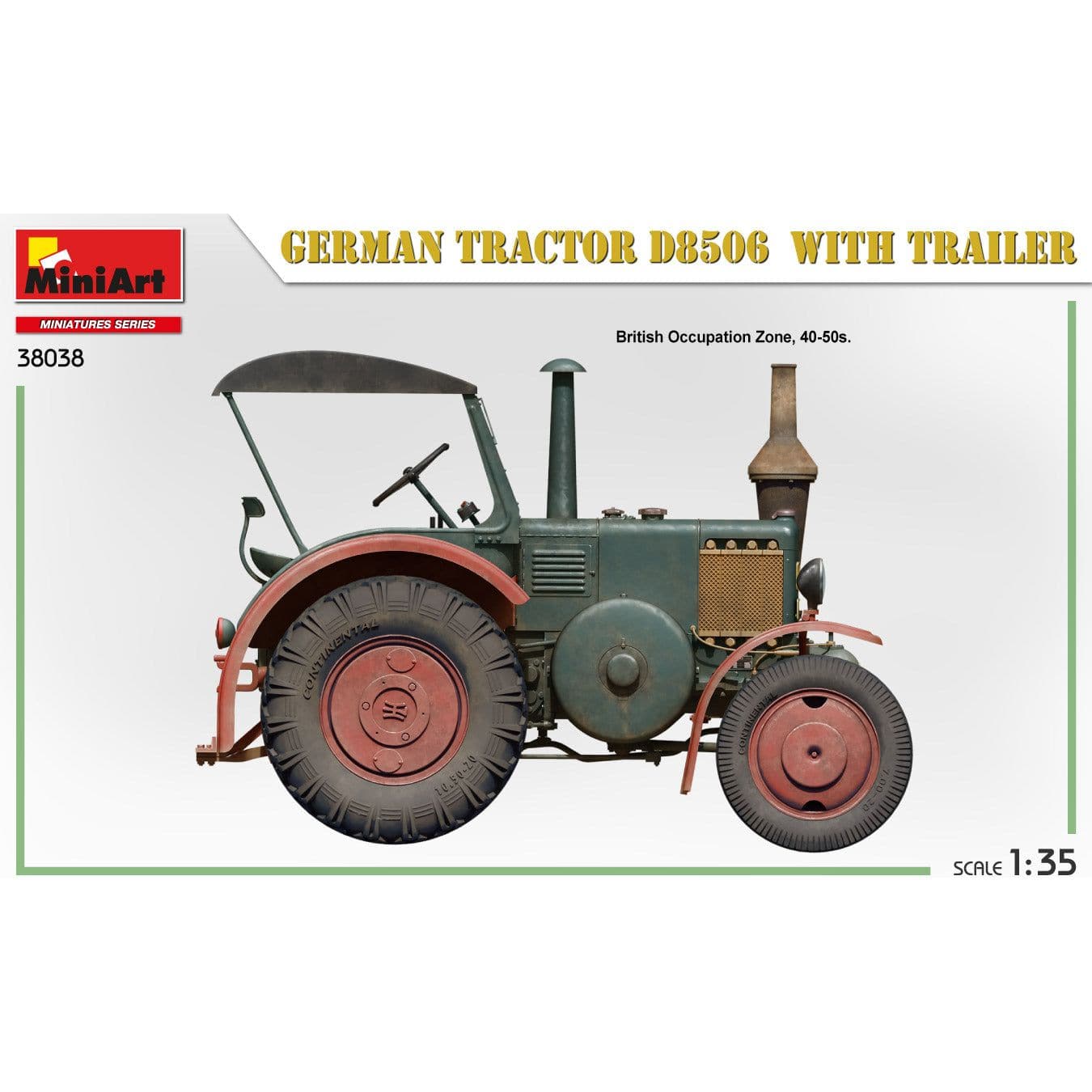 MINIART 1/35 German Tractor D8506 with Trailer