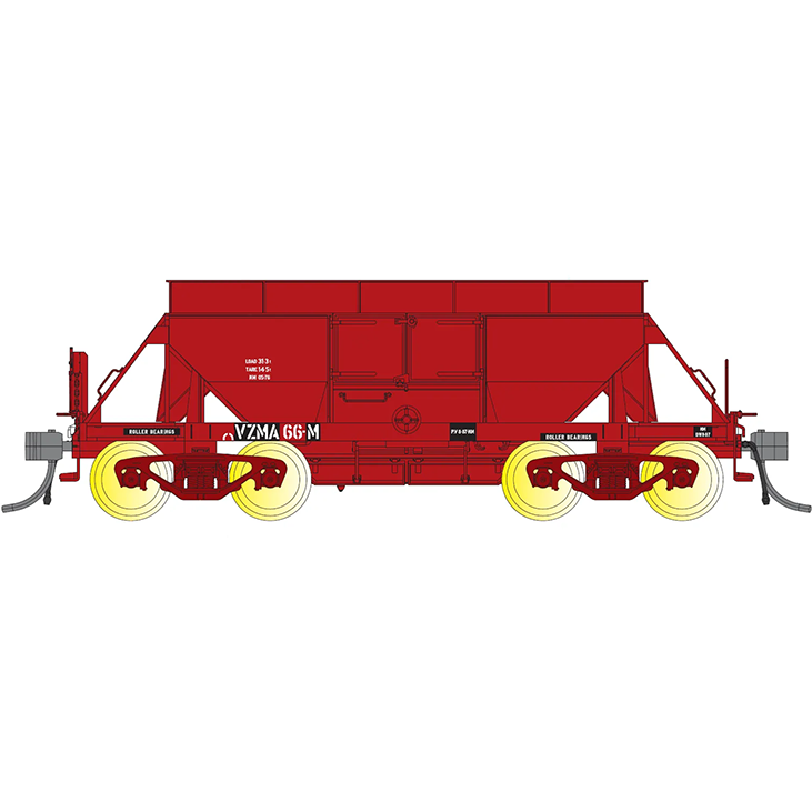 IDR HO VR NN/VHWA Ballast Wagon 4-Pack 8 (VZMA-137 30t Bogies, VZMA-116, VZMA-66, VZMA-114 40t RB Bogies)