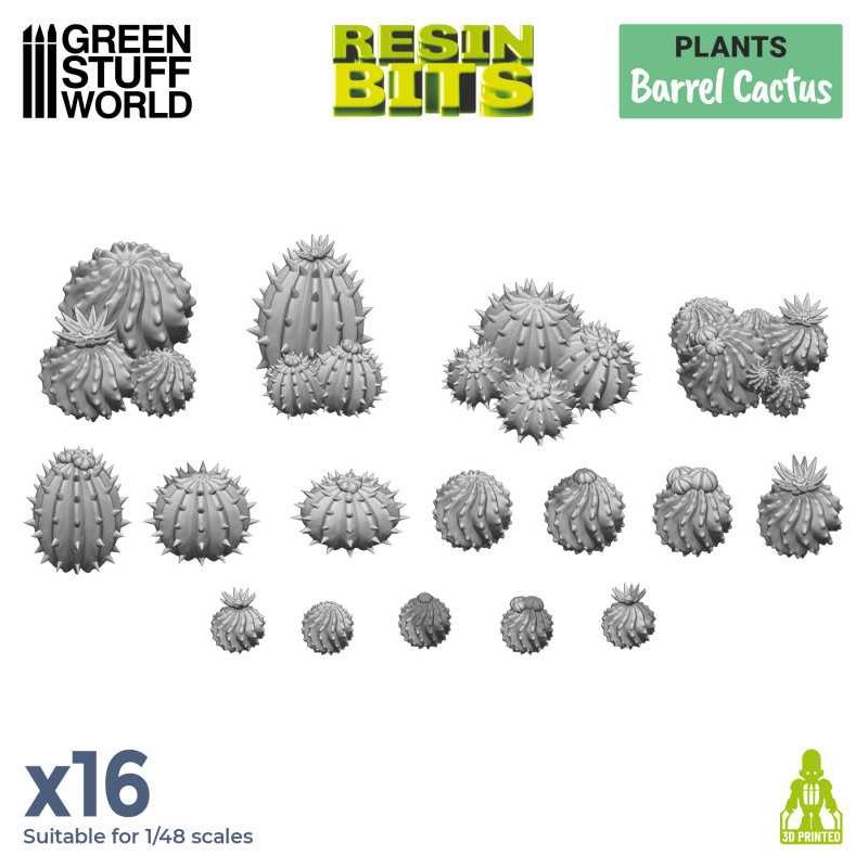 GREEN STUFF WORLD 3D printed set - Barrel Cactus