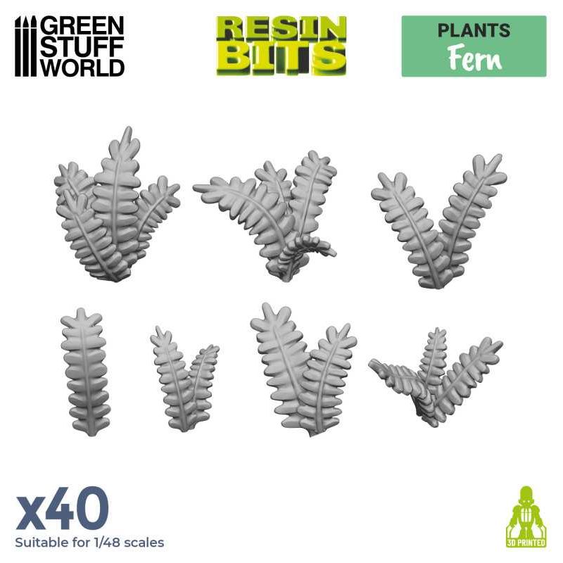 GREEN STUFF WORLD 3D printed set - Fern leaves