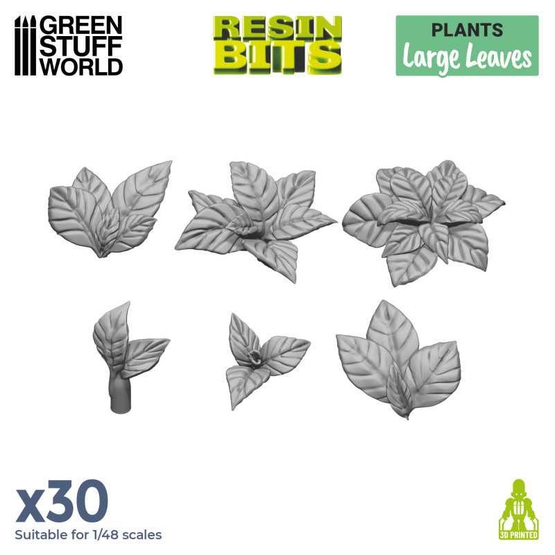 GREEN STUFF WORLD 3D printed set - Large Leaves