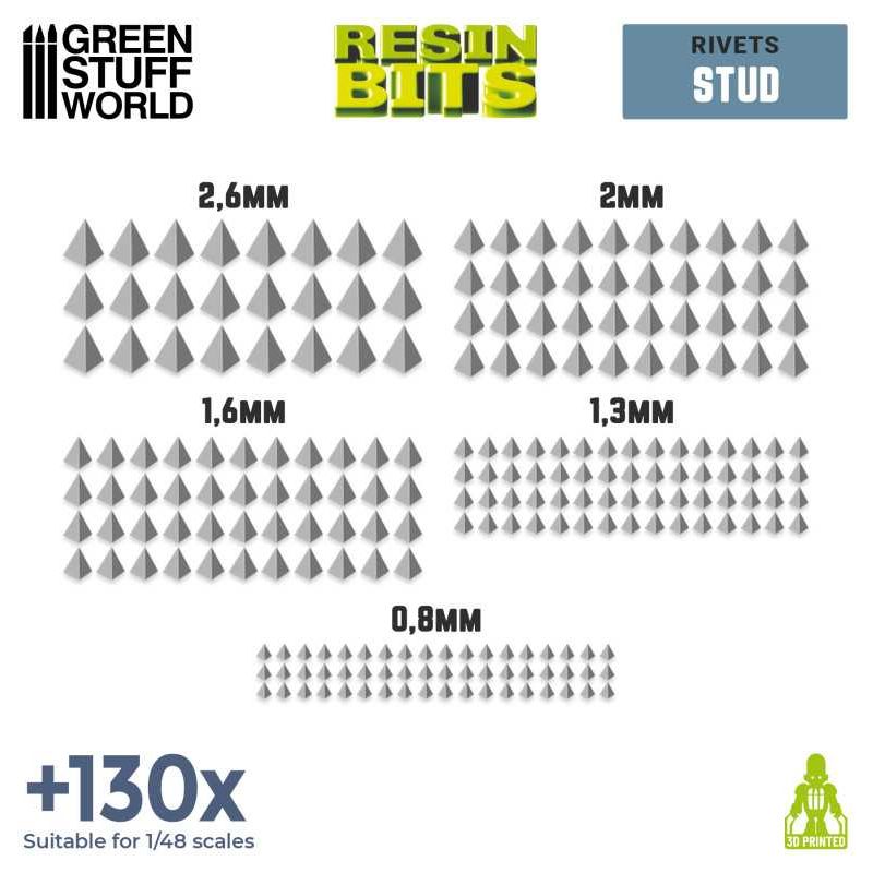 GREEN STUFF WORLD 3D Printed Set - Micro Rivets - Stud