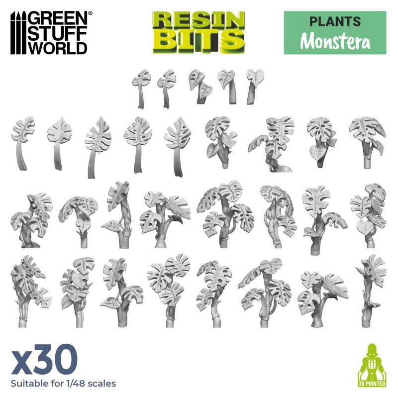 GREEN STUFF WORLD 3D printed set - Monstera Plant