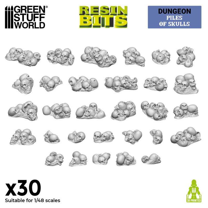 GREEN STUFF WORLD 3D printed set - Piles of Skulls 1:48