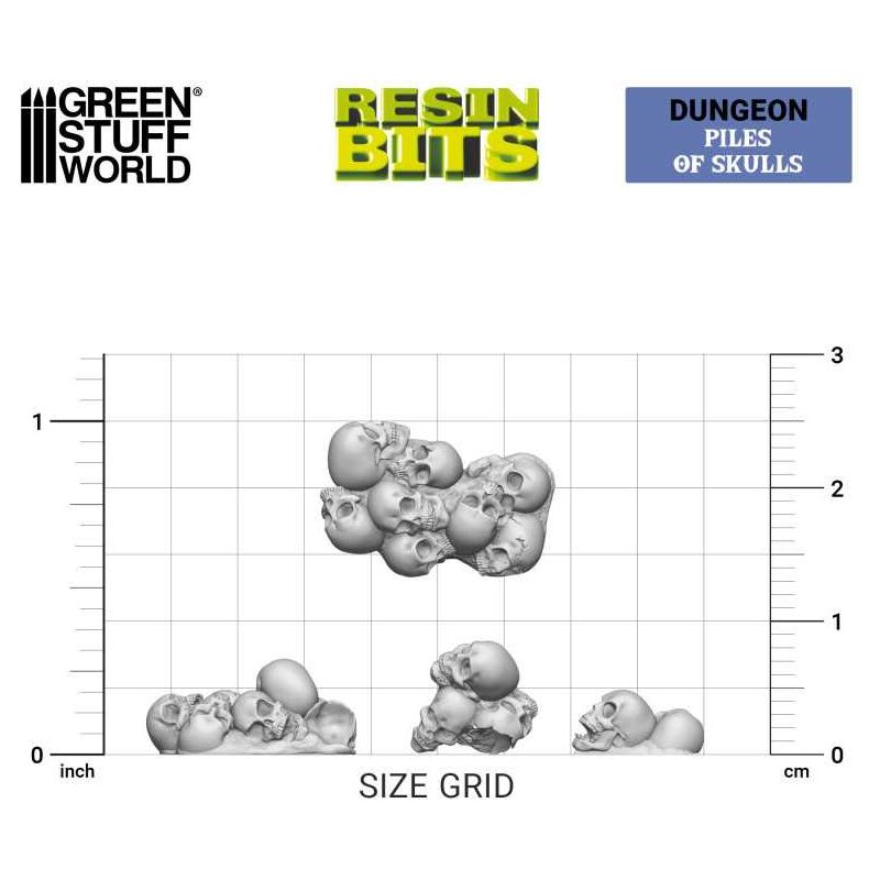 GREEN STUFF WORLD 3D printed set - Piles of Skulls 1:48