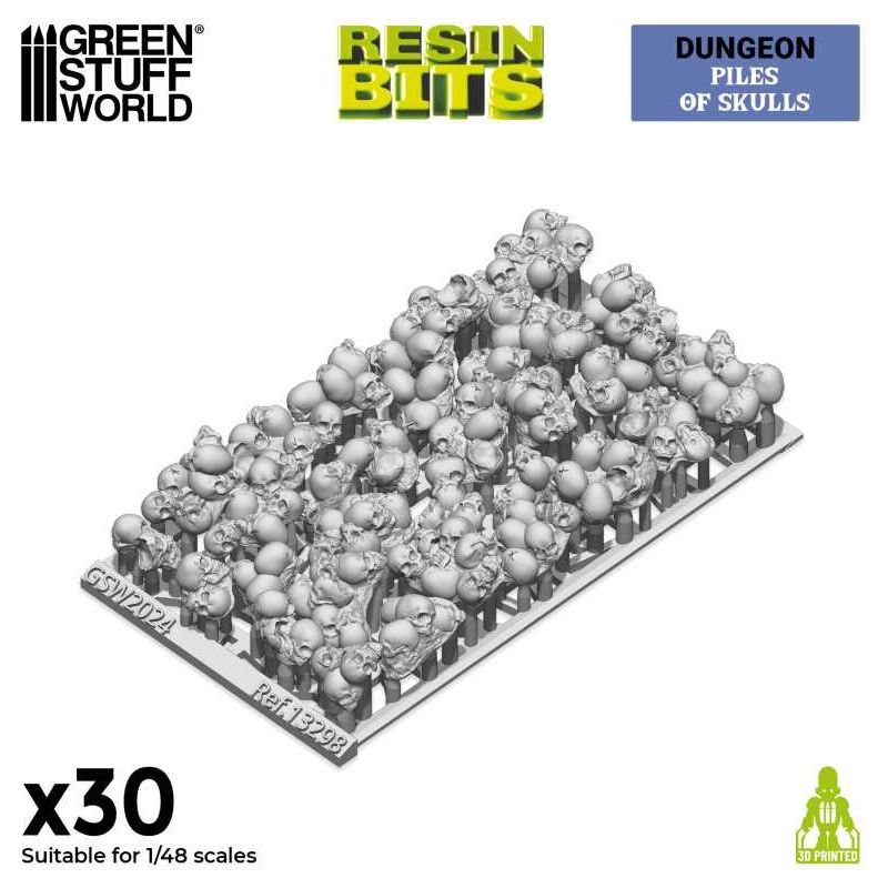 GREEN STUFF WORLD 3D printed set - Piles of Skulls 1:48