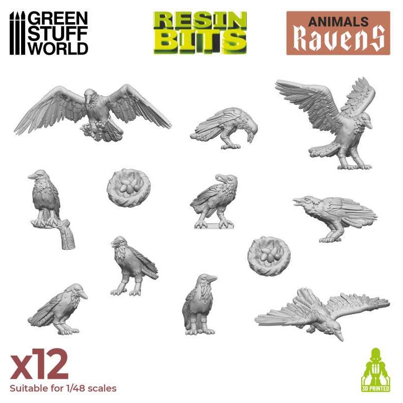 GREEN STUFF WORLD 3D printed set - Ravens