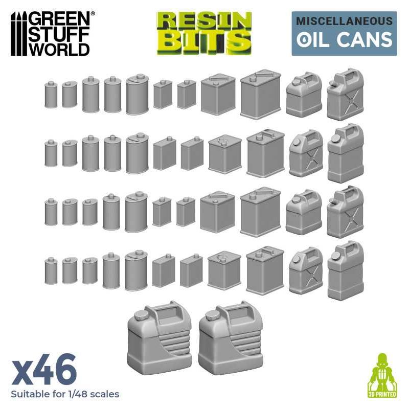 GREEN STUFF WORLD 3D printed set - Resin Oil Cans