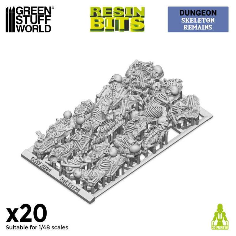 GREEN STUFF WORLD 3D printed set - Skeleton Remains 1:48