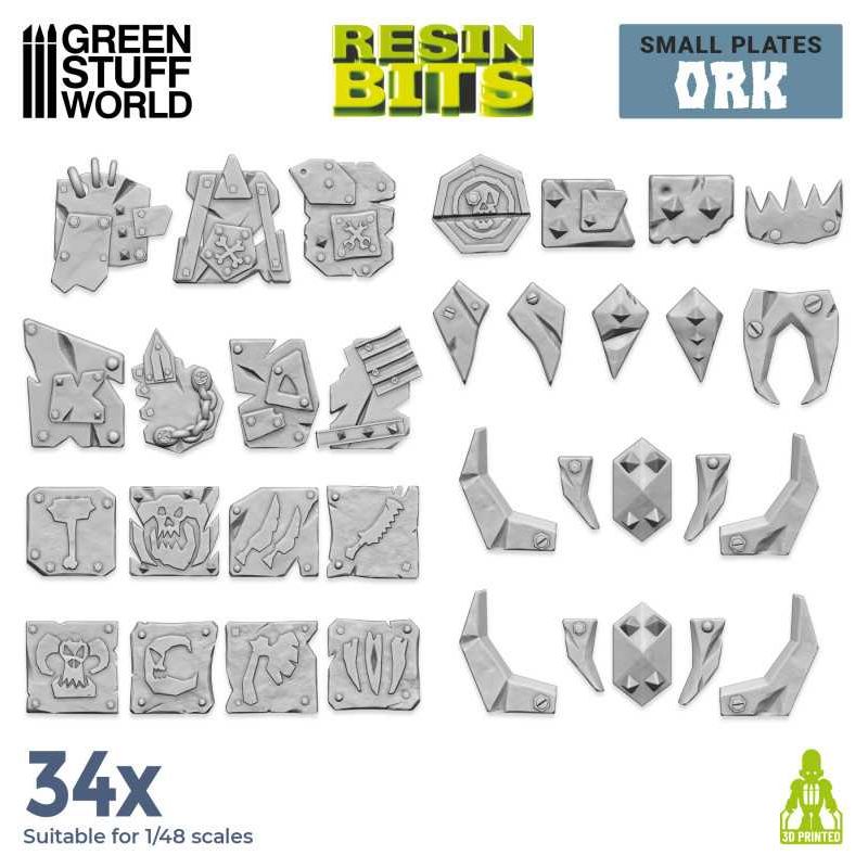 GREEN STUFF WORLD 3D printed set - Small Ork plates