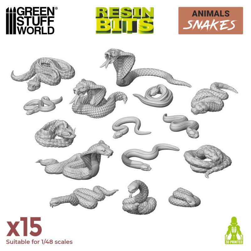 GREEN STUFF WORLD 3D printed set - Snakes