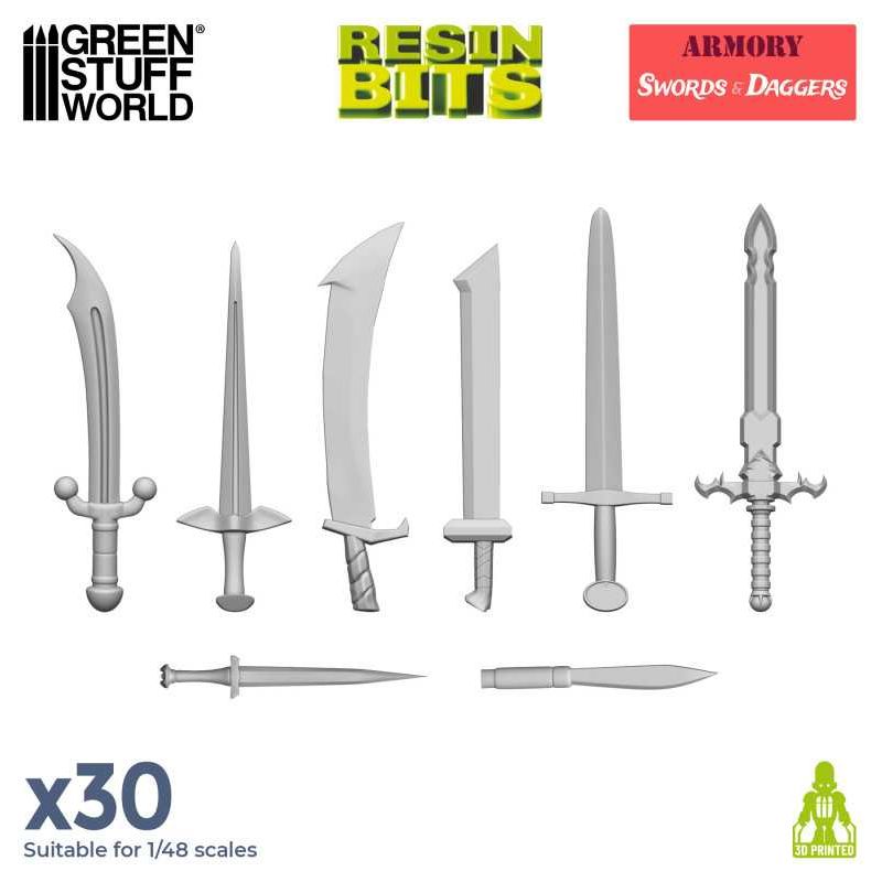 GREEN STUFF WORLD 3D printed set - Swords & Daggers