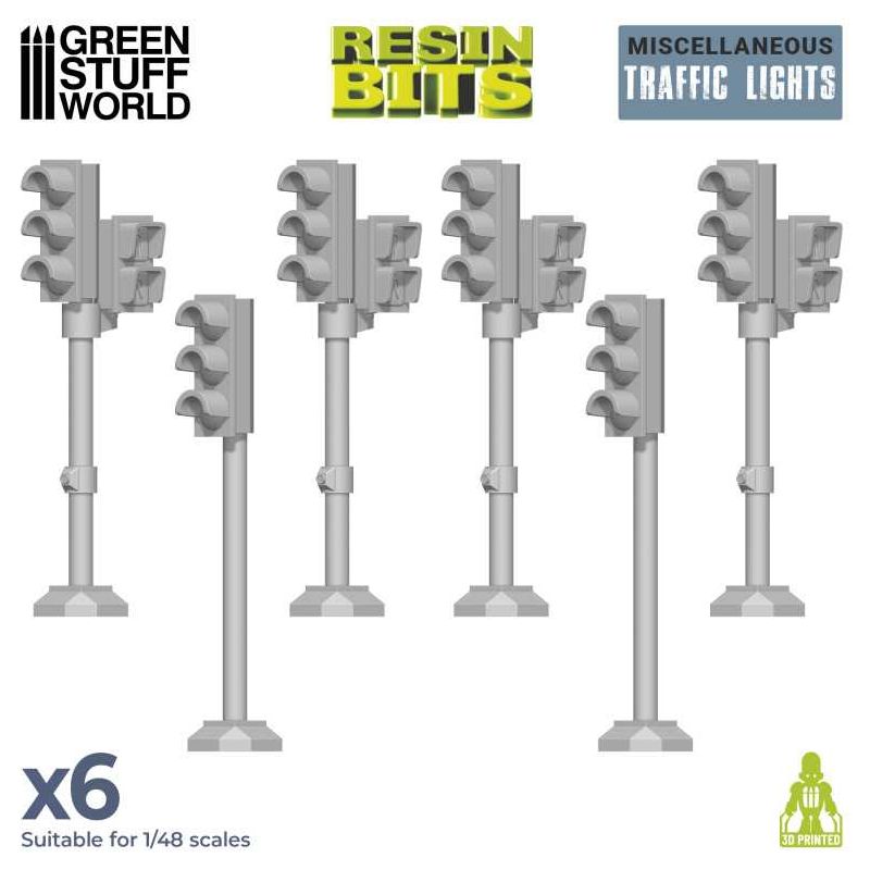 GREEN STUFF WORLD 3D printed set - Traffic Lights 70mm