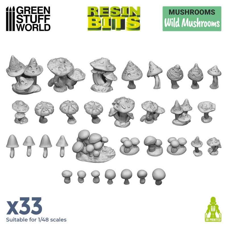 GREEN STUFF WORLD 3D printed set - Wild Mushrooms