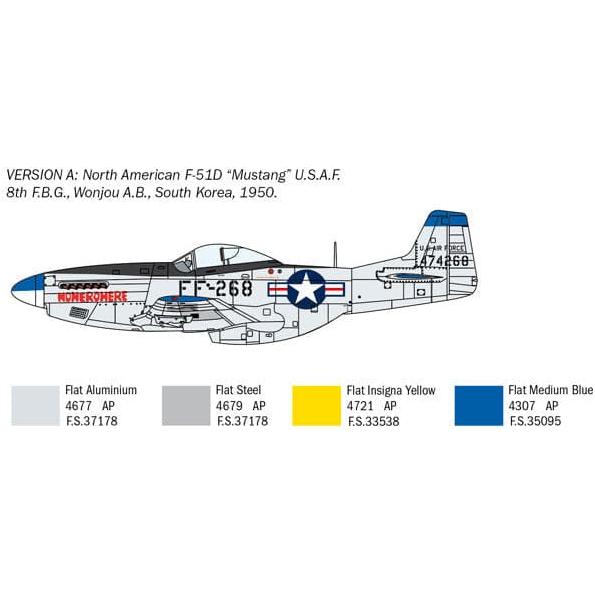 ITALERI 1/72 North American F-51D Mustang "Korean War" with Super Decal Sheet