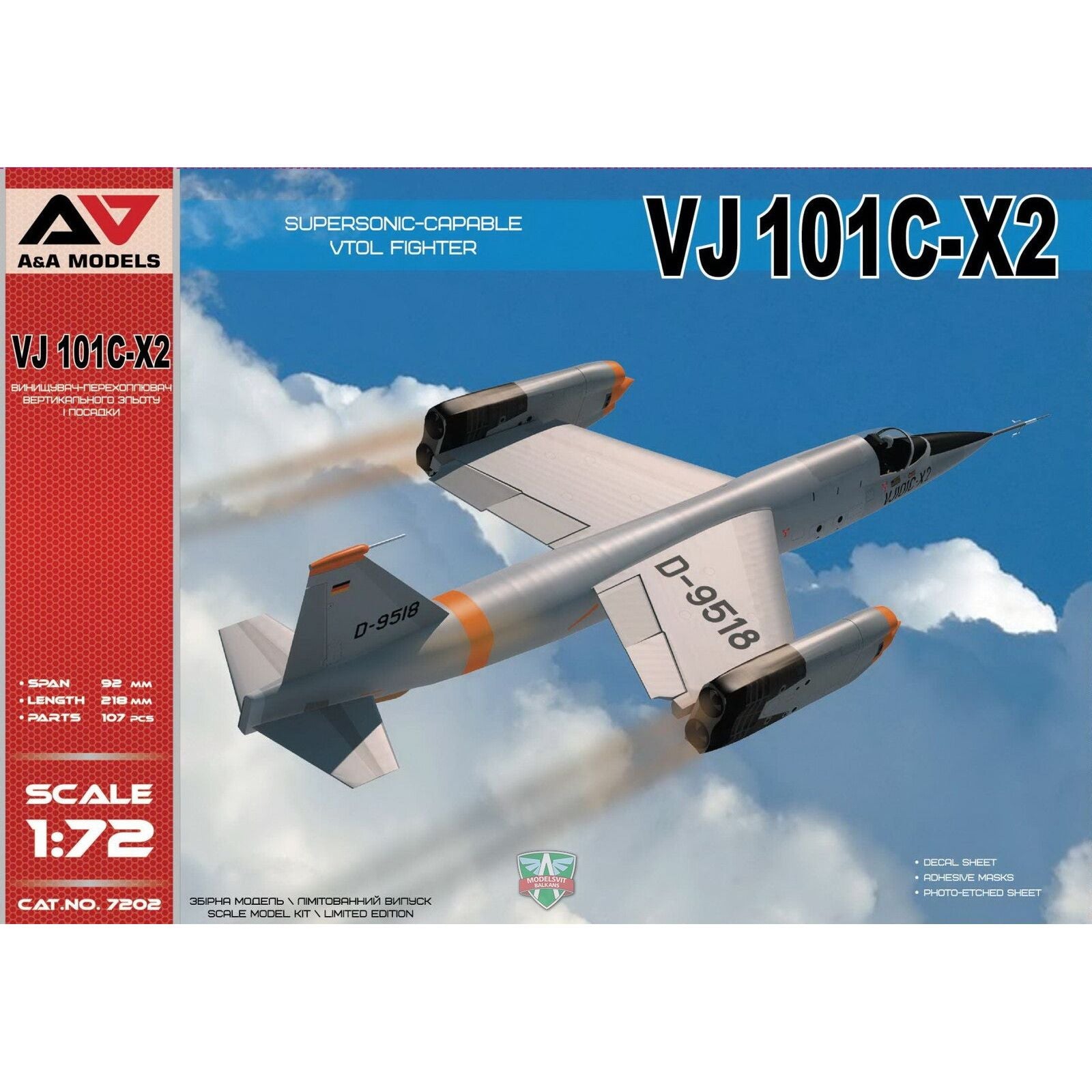 A&A Models 1/72 VJ-101 Plastic Model Kit [7202]