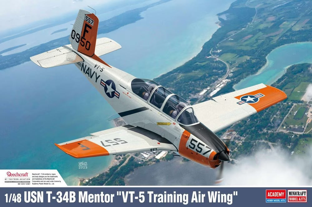 Academy 1/48 USN T-34B Mentor "VT-5 Training Air Wing" Plastic Model Kit