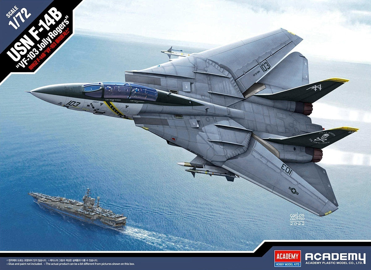 Academy 1/72 USN F-14B "VF-103 Jolly Rogers" Plastic Model Kit [12578]