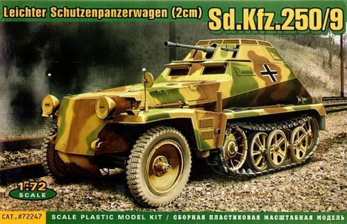 Ace Model 1/72 SdKfz.250/9 arm. Halftrack Plastic Model Kit [72247]