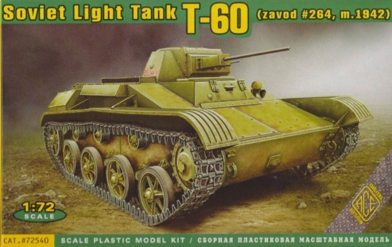 Ace Model 1/72 T-60 Soviet Light Tank Plastic Model Kit [72540]