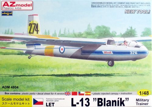 AZ MODEL Admiral 1/48 LET L-13 Blanik Military service Plastic Model Kit [ADM4804]