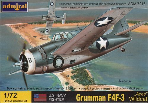 AZ MODEL Admiral 1/72 Grumman F4F-3 Wildcat Aces Plastic Model Kit [ADM7216]