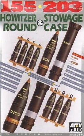 AFV Club 1/35 155/203mm Howitzer Round & Storage Case Plastic Model Kit [AF35017]