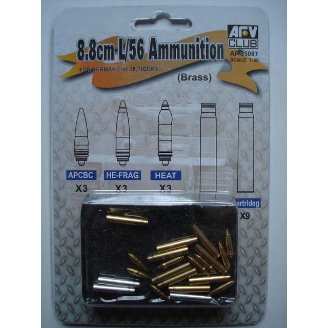 AFV Club 1/35 German 8.8cm/L56 Ammo Set (Brass+Aluminum) Plastic Model Kit [AF35087]