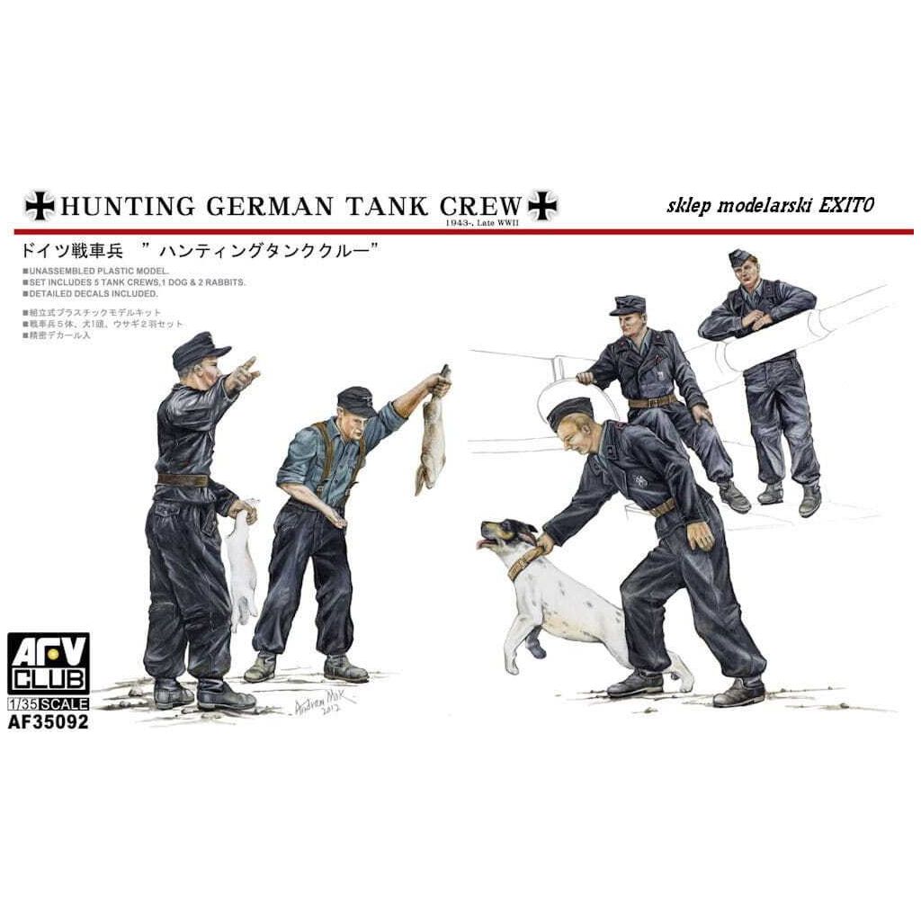 AFV Club 1/35 Hunting Crew-5 Figures w/ Dog & Rabbits Plastic Model Kit [AF35092]