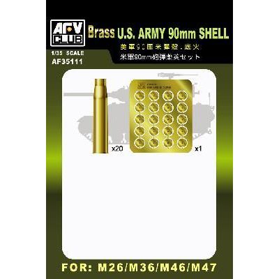 AFV Club 1/35 U.S.Army 90mm Shell Set (Brass) Plastic Model Kit [AF35111]