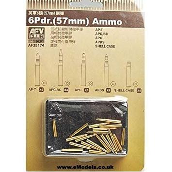 AFV Club 1/35 6 Pdr. (57mm) Ammo Plastic Model Kit [AF35174]