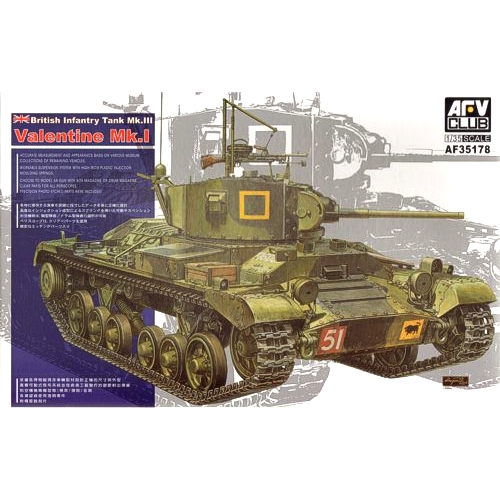 AFV Club 1/35 British Infantry Tank Mk.III Valentine Mk.I Plastic Model Kit [AF35178]