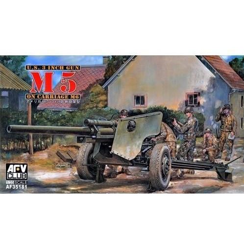 AFV Club 1/35 3 Inch Gun M5 And Carriage M6 Plastic Model Kit [AF35181]