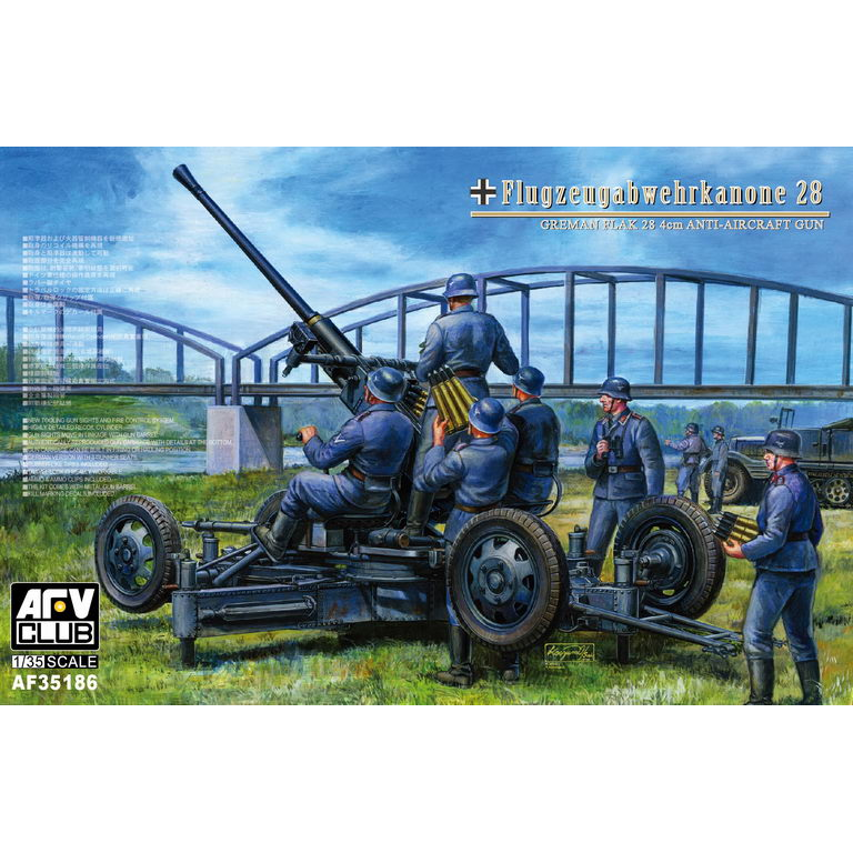 AFV Club 1/35 Flak 28 4cm Aa Gun (Bofors German Type) Plastic Model Kit [AF35186]