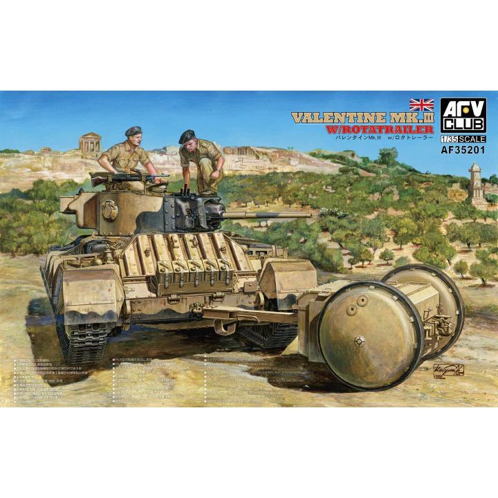 AFV Club 1/35 Valentine Mk. III W/Rotatrailer Plastic Model Kit [AF35201]