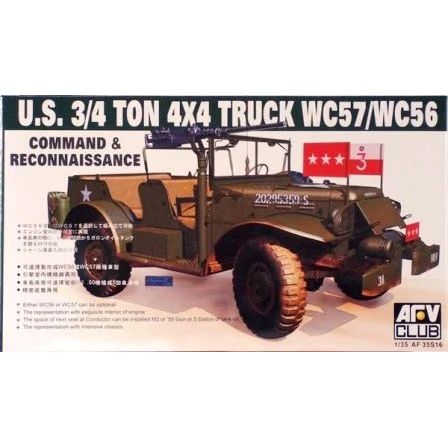 AFV Club 1/35 Wc57 3/4T Weapons Command Car Plastic Model Kit [AF35S16]