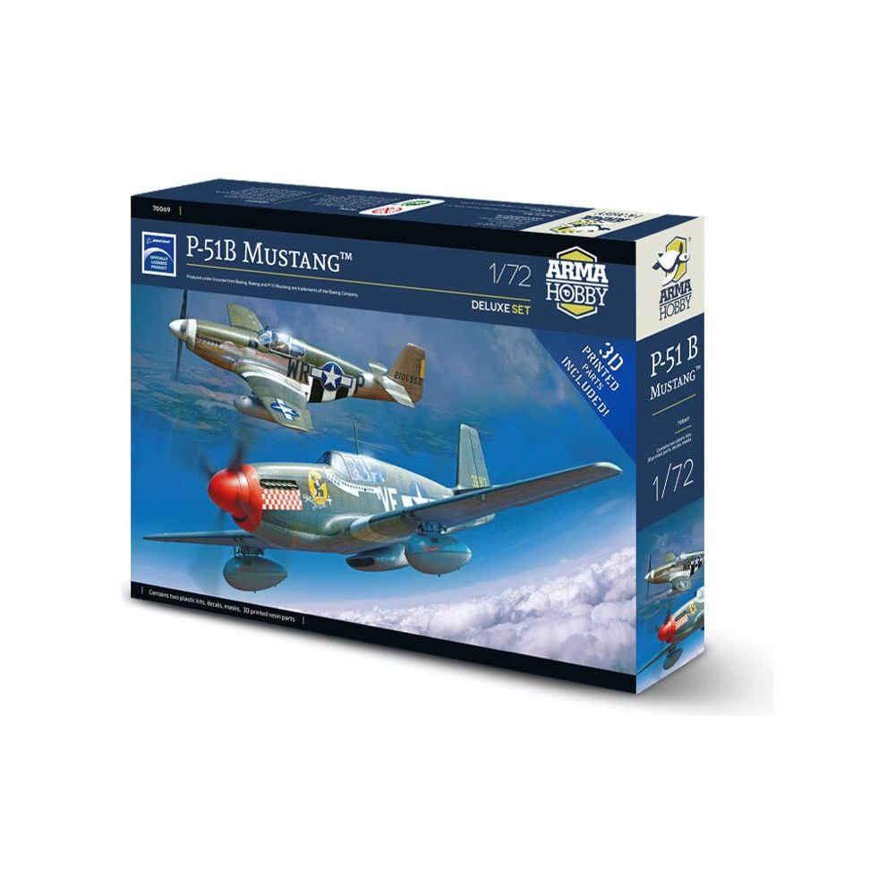 Arma Hobby 1/72 P-51B Mustang Deluxe Set Plastic Model Kit