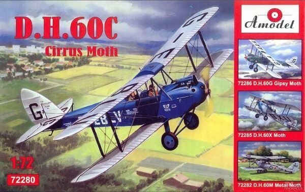 Amodel 1/72 D.H.60C Cirrus Moth Plastic Model Kit [72280]