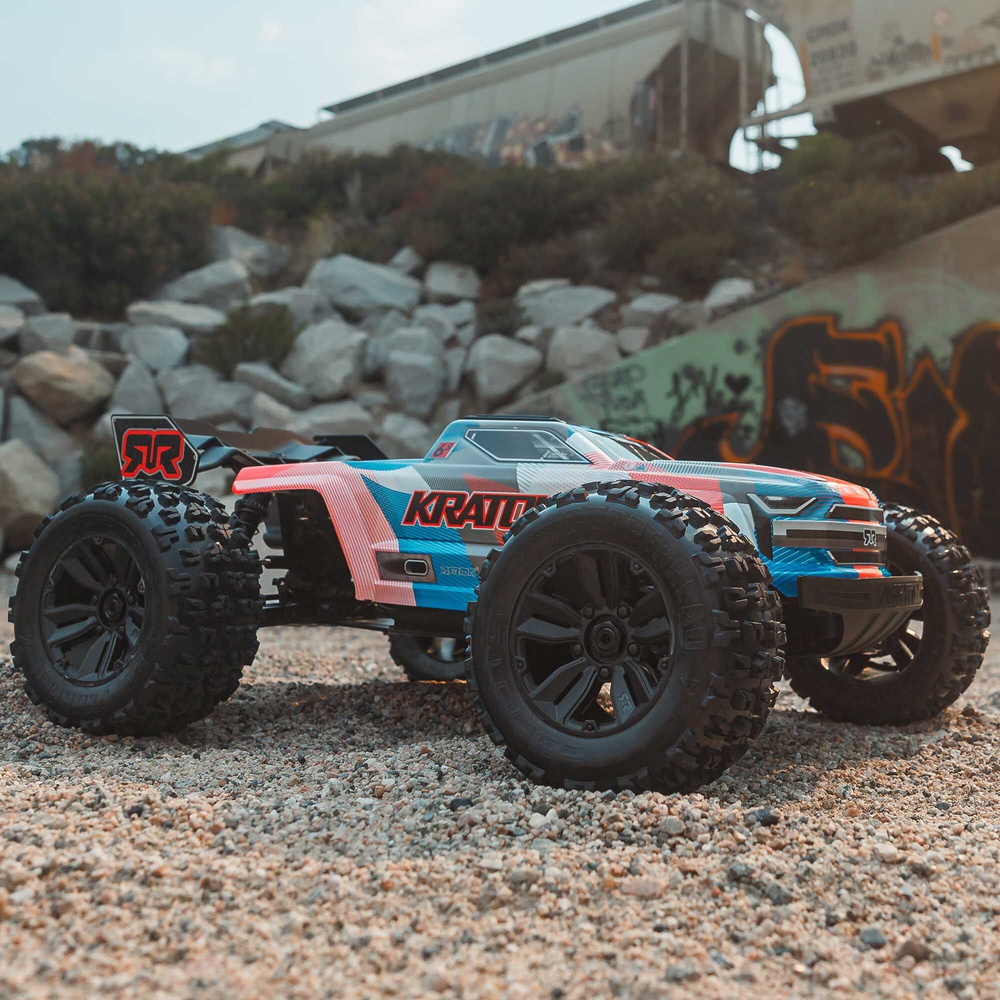 Arrma Kraton 6S BLX 4X4 1/8 Speed Monster Truck, RTR, Orange/Blue