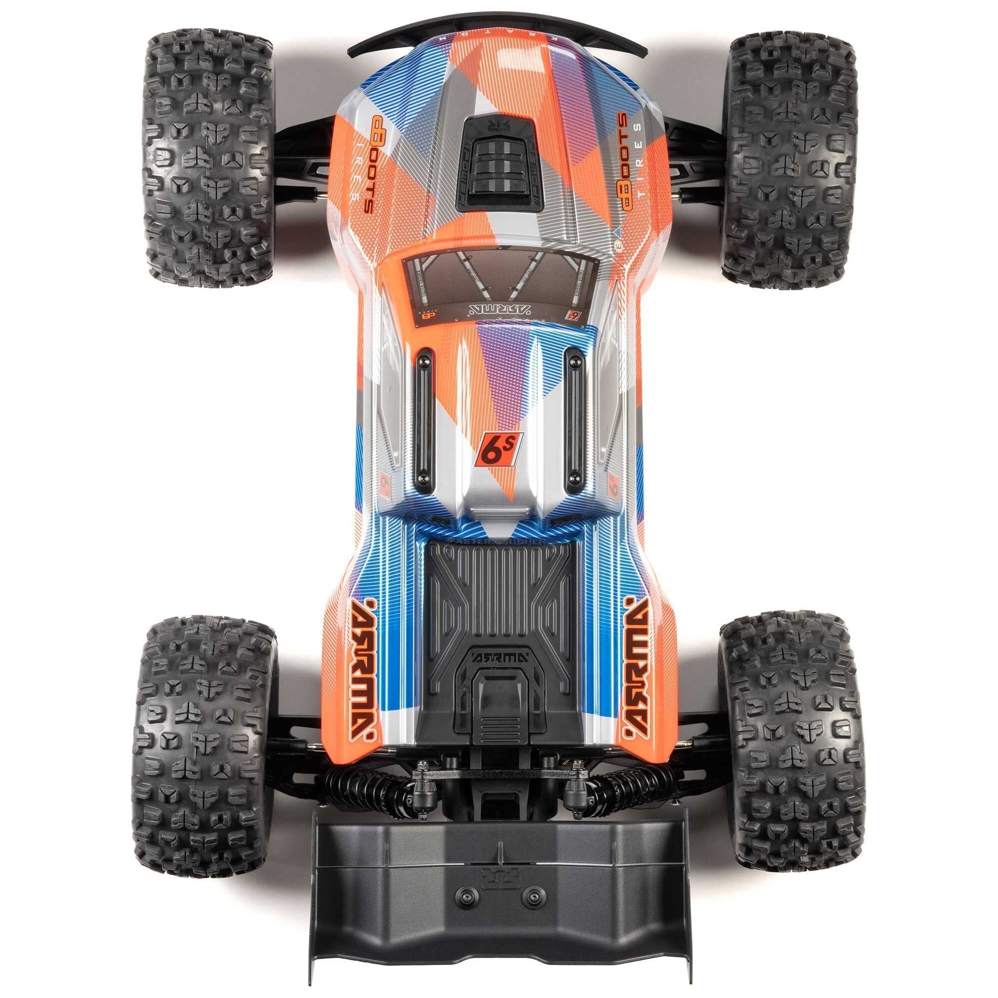 Arrma Kraton 6S BLX 4X4 1/8 Speed Monster Truck, RTR, Orange/Blue