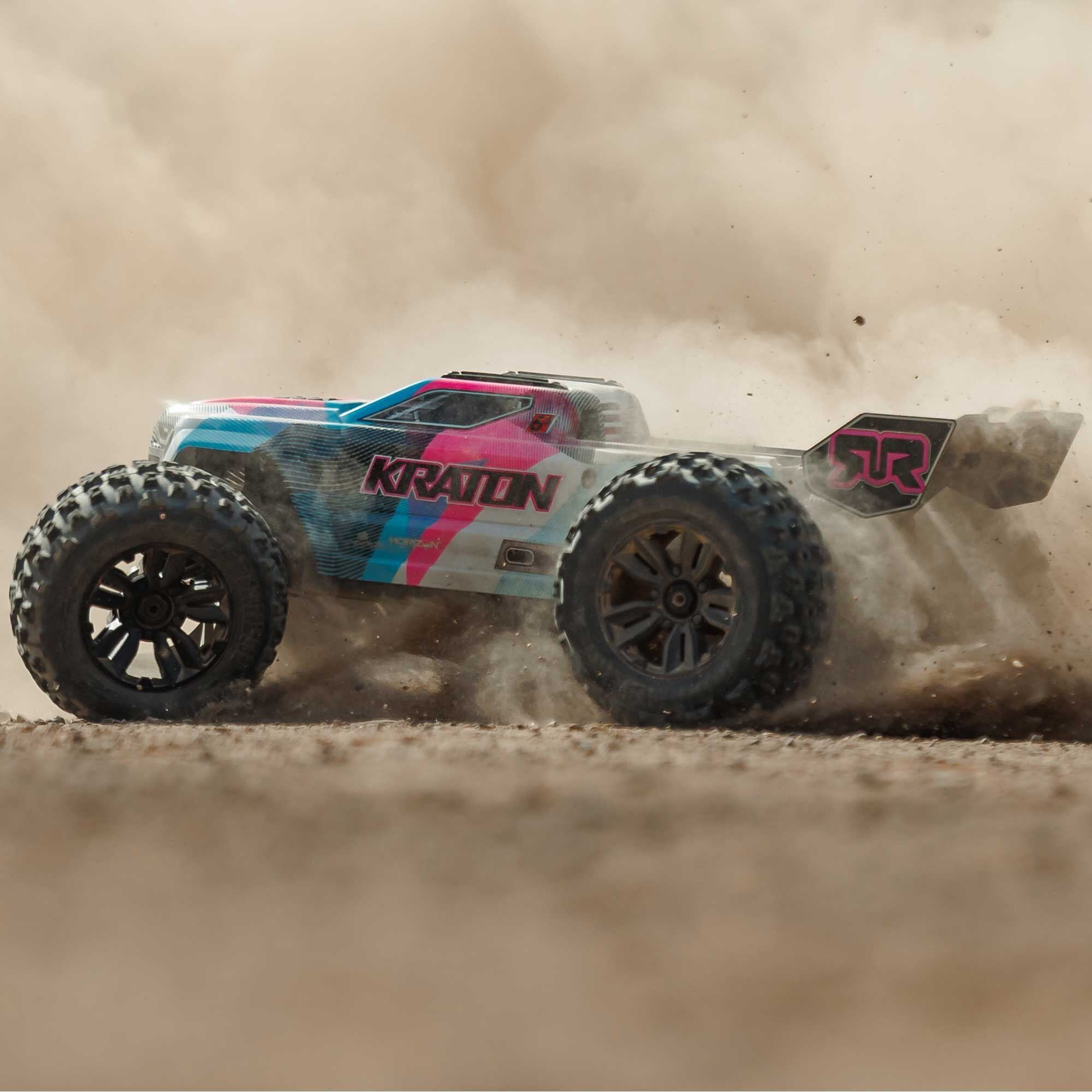 Arrma Kraton 6S BLX 4X4 1/8 Speed Monster Truck, RTR, Pink/Blue